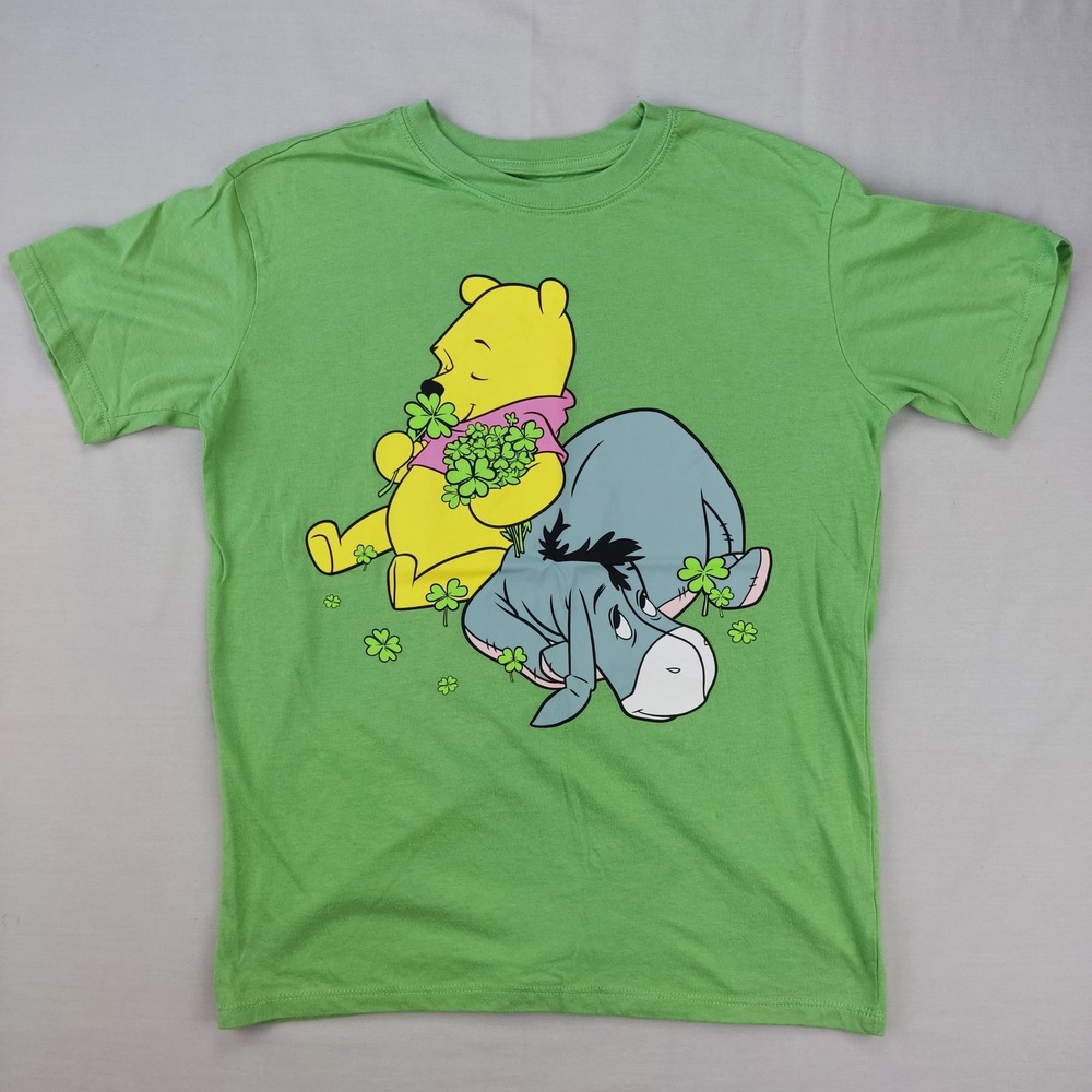 Disney T-Shirt Women XS Green Winnie‎ the Pooh Eeyore Shamrock St Patricks Day
